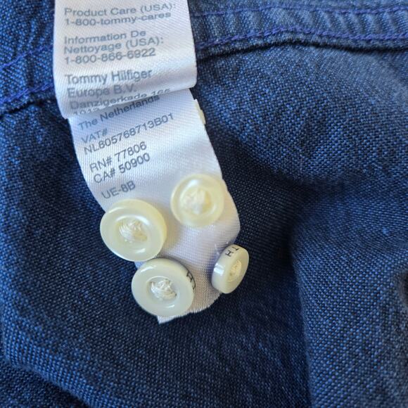 Tommy Hilfiger Navy Button Down Shirt Size L EUC - Picture 11 of 11